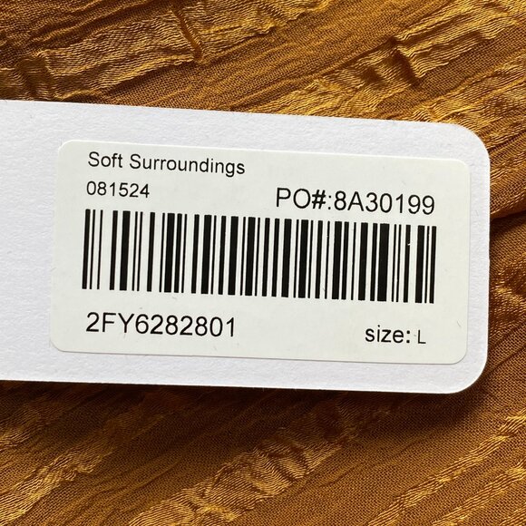 NWT Soft Surroundings Jocelyn Striped Popover Shirt Sz L Gold Boho Chic Office - Picture 9 of 15